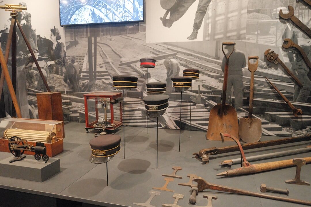 Historic broadcast equipment in an archive display